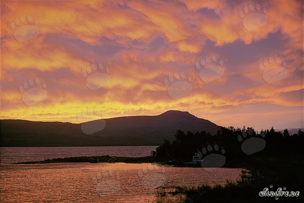 Dramatischer Himmel über dem Naknek Lake in Katmai, Alaska