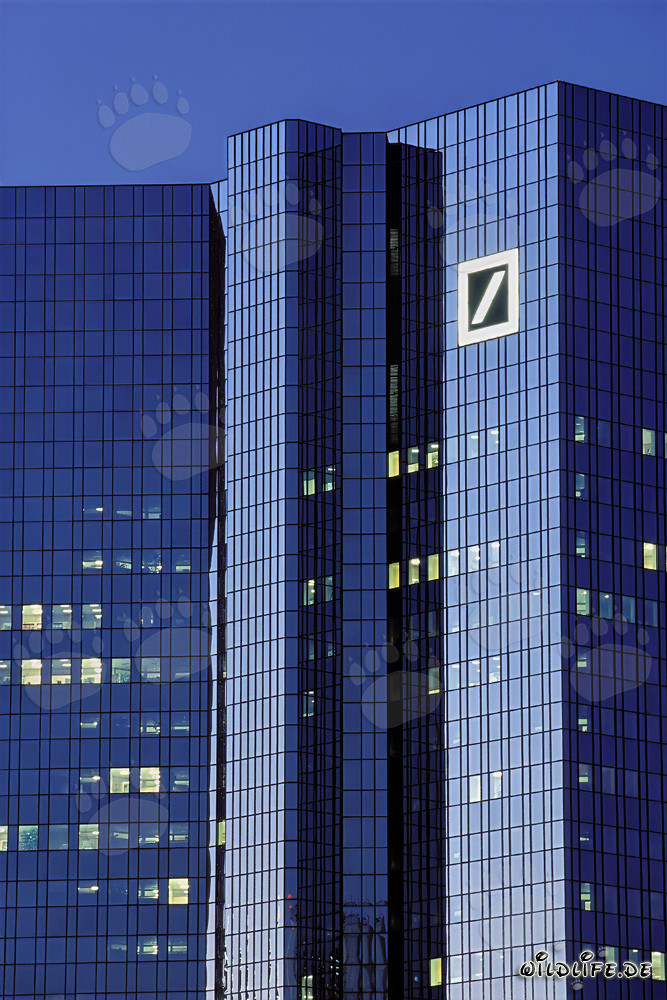 The impressive headquarters of Deutsche Bank in Frankfurt