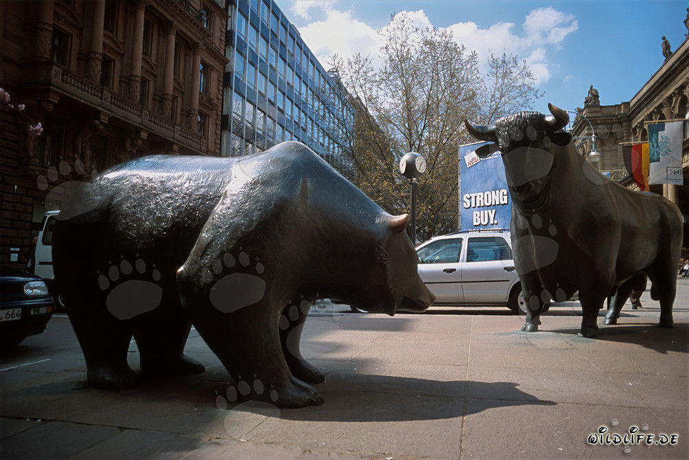Bourse de Francfort Taureau et Ours
