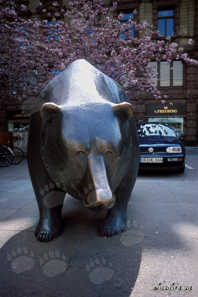 Toro y oso frente a la Bolsa de Frankfurt