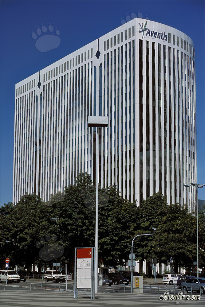 Architettura dell'edificio Aventis a Francoforte sul Meno, Assia, Germania