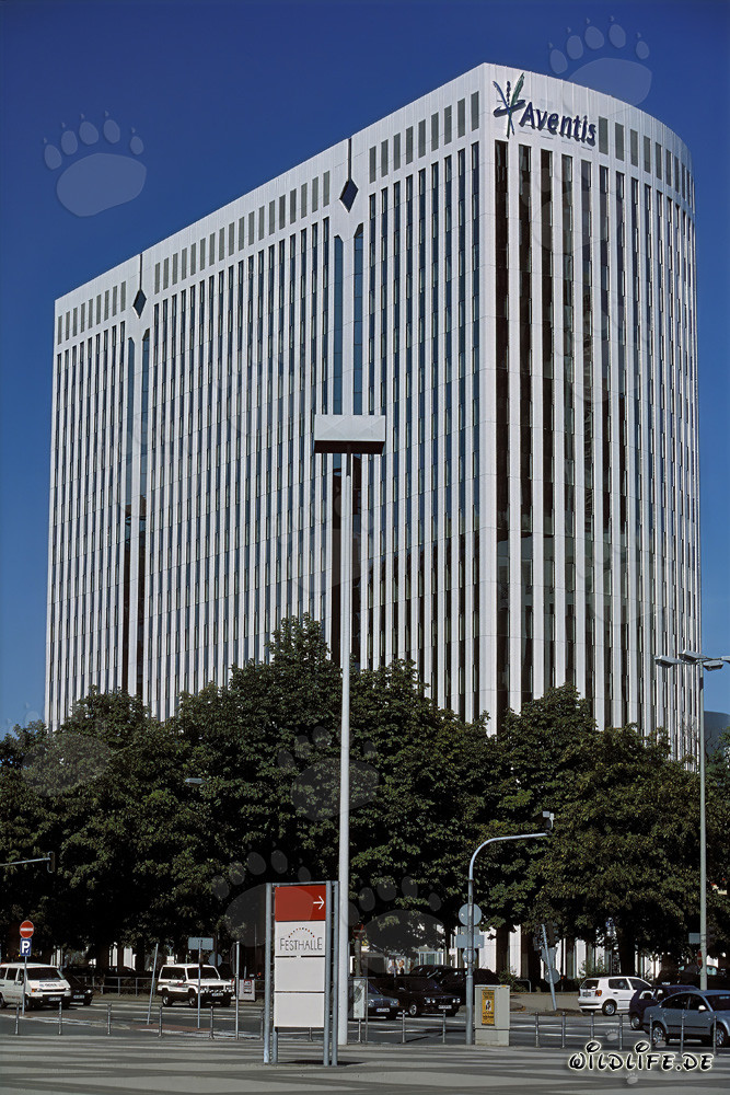 Architecture of the Aventis Frankfurt Building in Frankfurt am Main, Hesse, Germany