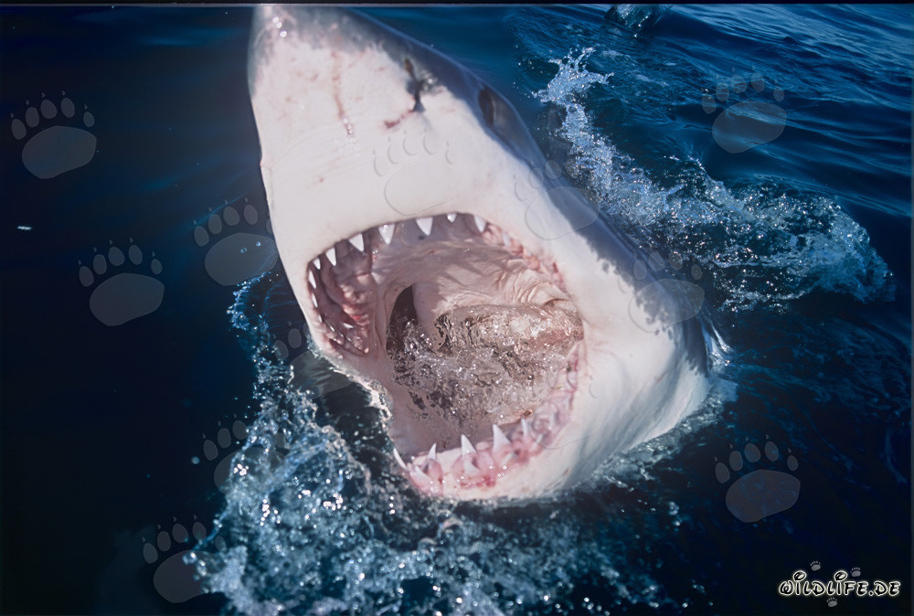 Grand requin blanc avec la gueule ouverte
