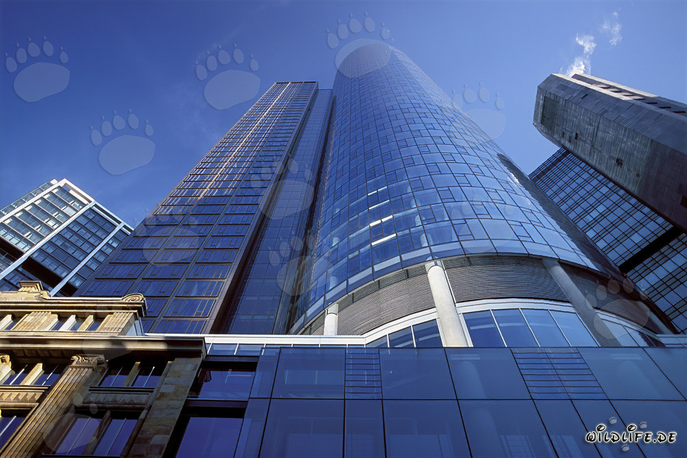 Frankfurter Maintower bei Sonnenuntergang – architektonisches Meisterwerk in Hessen