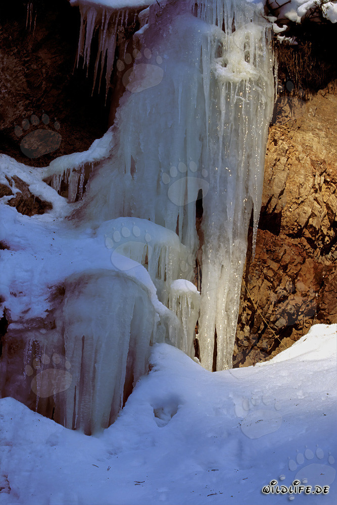 Majestic frozen waterfall in Mittenwald, Bavaria