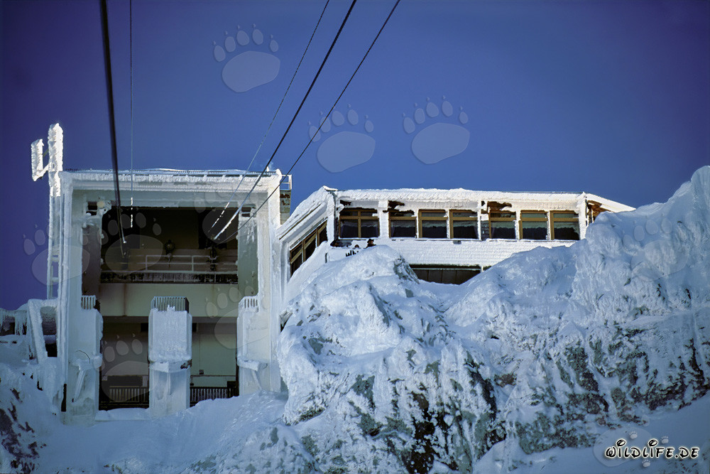Winter Arrival at the Karwendel Cable Car Mountain Station - Idyllic Snowscape