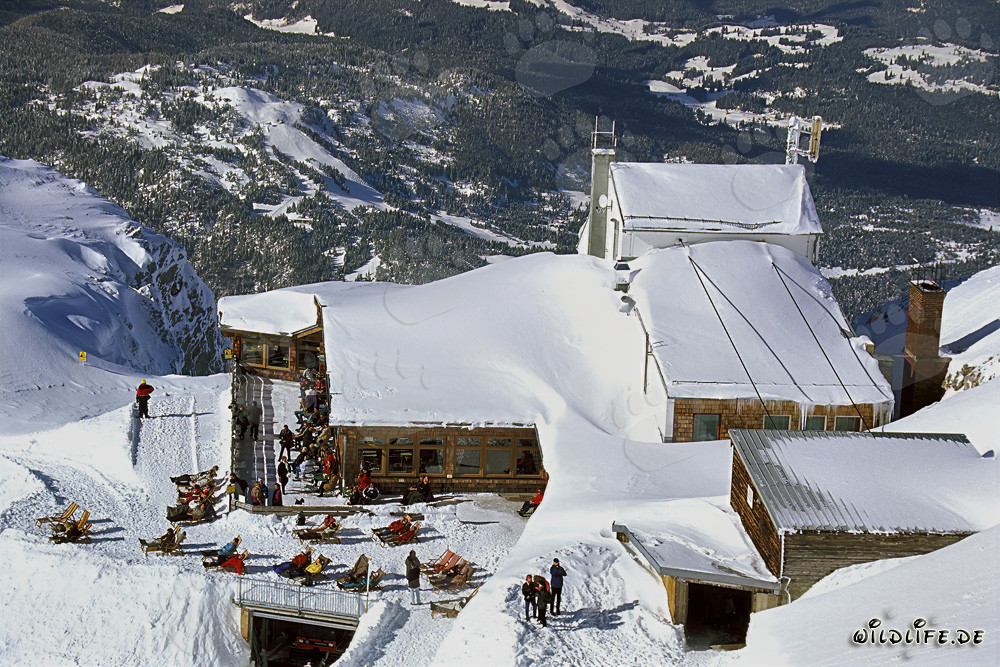 Wintry Karwendel Cable Car Mountain Station in Mittenwald, Bavaria