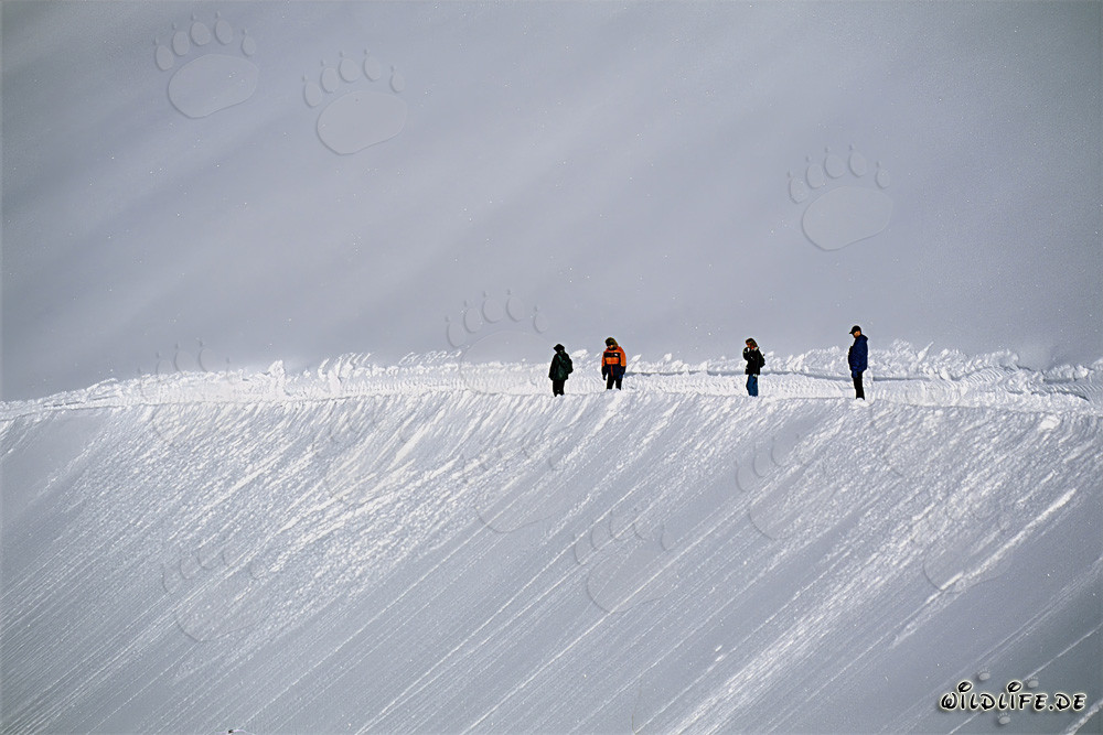 Senderismo invernal en el sendero panorámico de la alta montaña nevada
