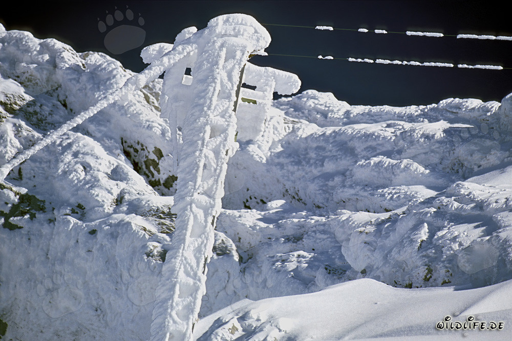 Impressive icy landscape at the cableway in the Werdenfelser Land