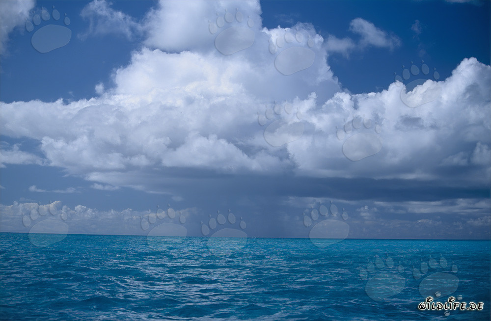 Nuvole di tempesta drammatiche sulla laguna di Midway