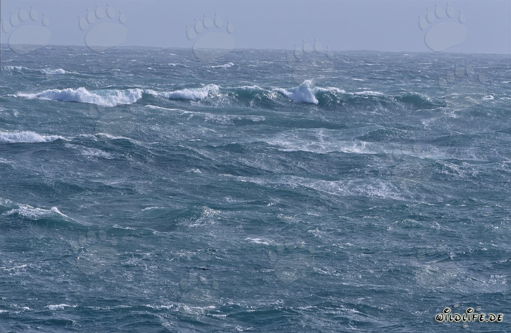 Atlántico tormentoso frente a la punta sur de África