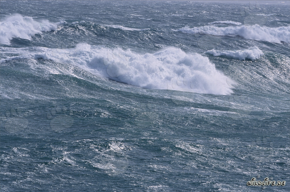 Sturm und schwere Brecher an der Südspitze Afrikas