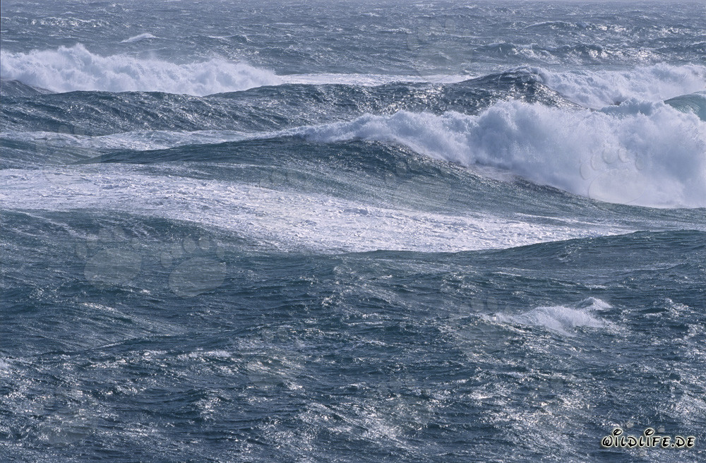 Mar tempestuoso en la punta sur de África