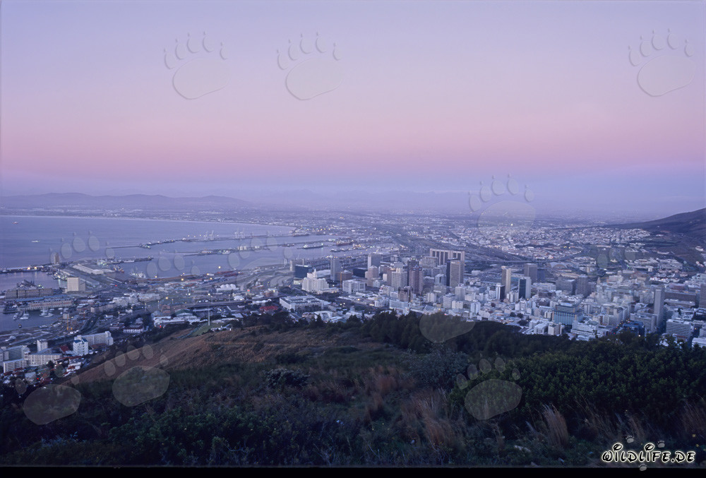 Dreamy view of Cape Town at sunset