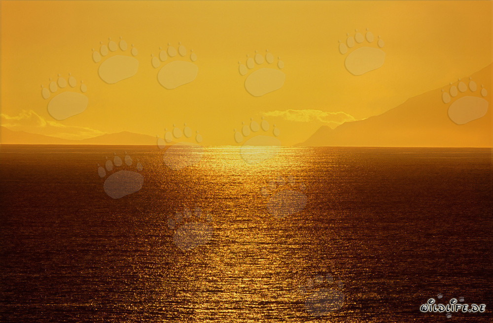 Espectacular puesta de sol sobre la bahía de Walker en Sudáfrica