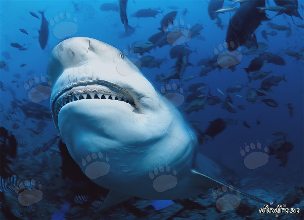 Requin taureau fascinant montre ses impressionnantes dents