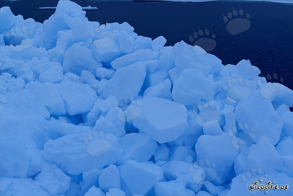 Paisaje de hielo extraño en la orilla de Cape Anne, Nunavut, Canadá