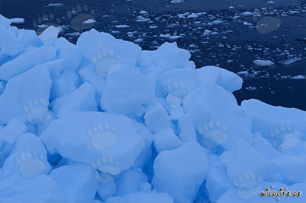 Bizarre pack ice formations on Cape Anne in Canada