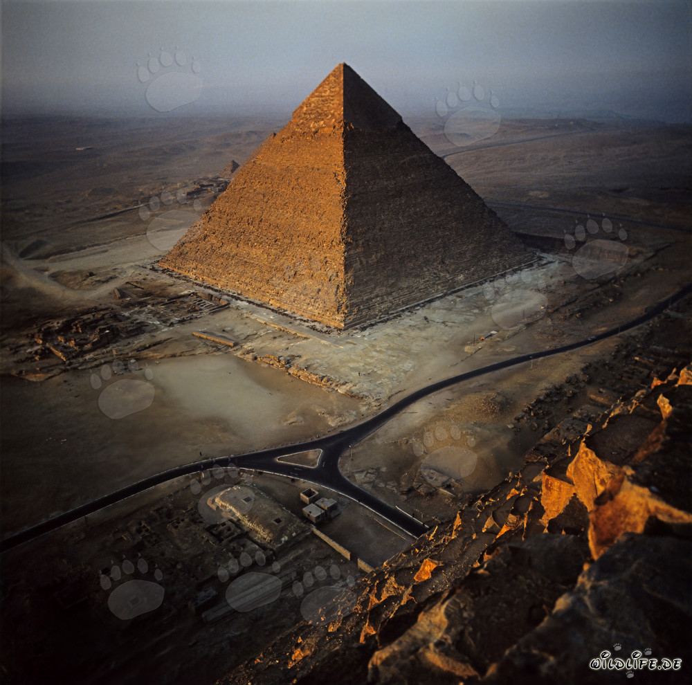 Matin tôt à la pyramide de Khéphren à Gizeh