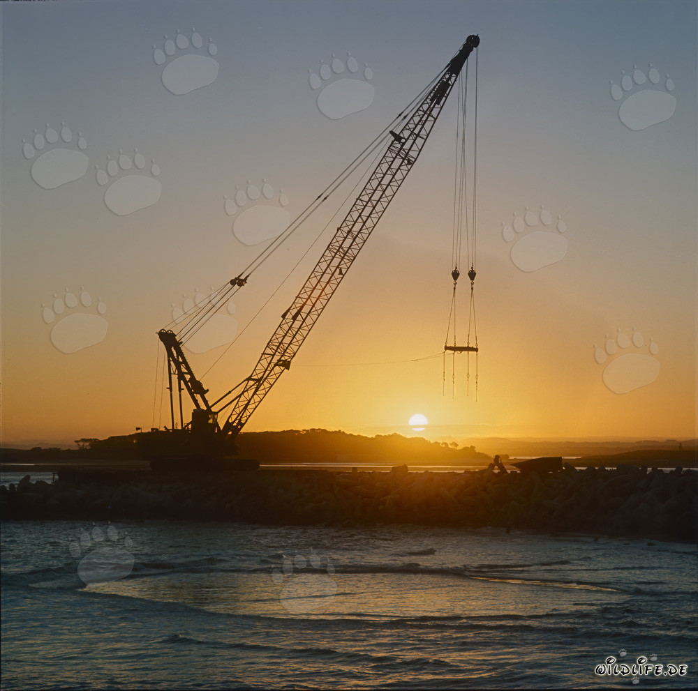 Romantischer Sonnenuntergang am North Breakwater in Richards Bay, Natal, Südafrika