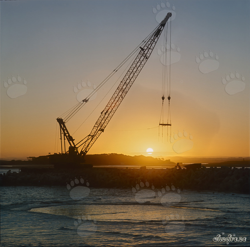 Tramonto romantico al North Breakwater a Richards Bay, Natal, Sudafrica