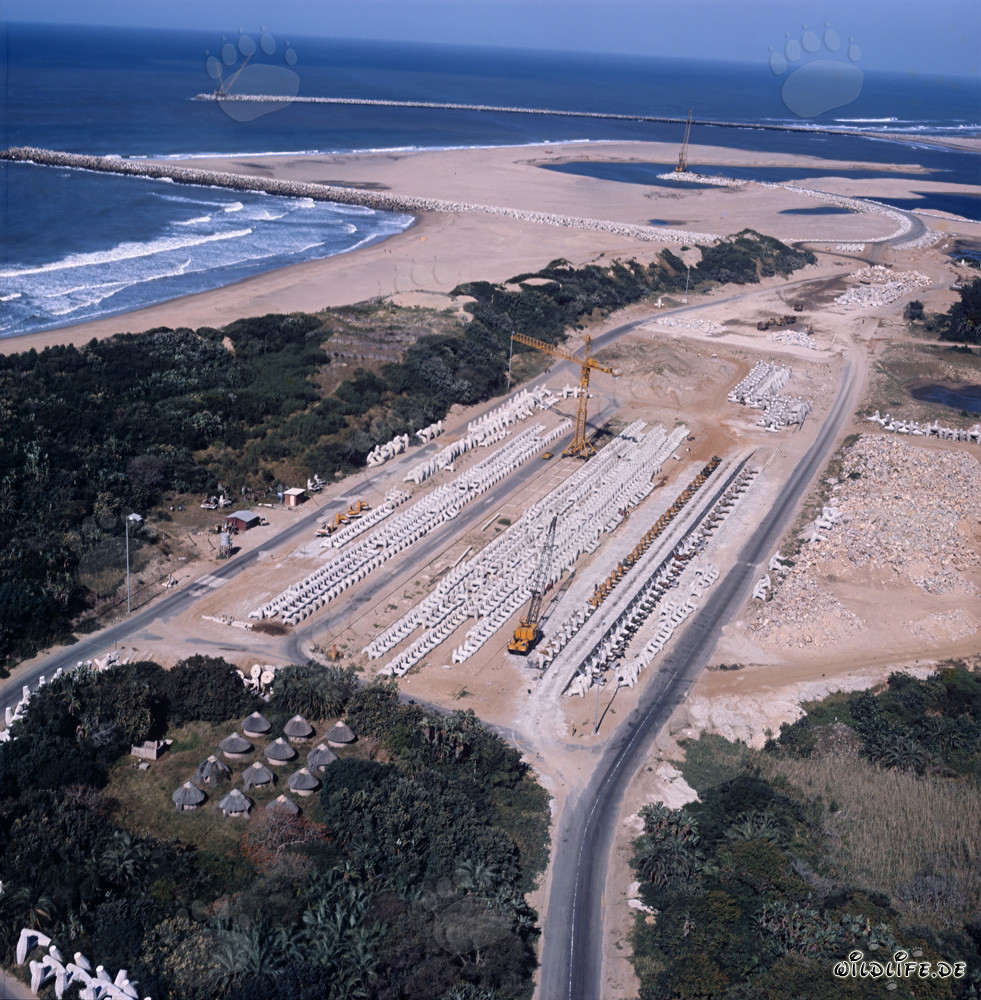 Fabrication de dolosses au port North Breakwater de Richards Bay, Afrique du Sud