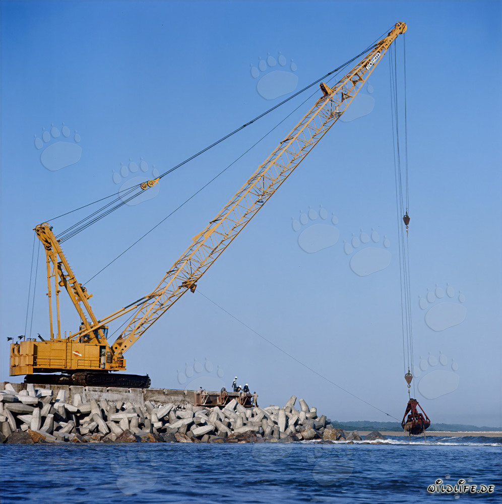 Baggerarbeiten mit Manitowoc 4600 am North Headland in Richards Bay