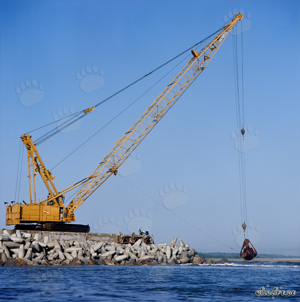 Travaux de terrassement avec Manitowoc 4600 au North Headland à Richards Bay