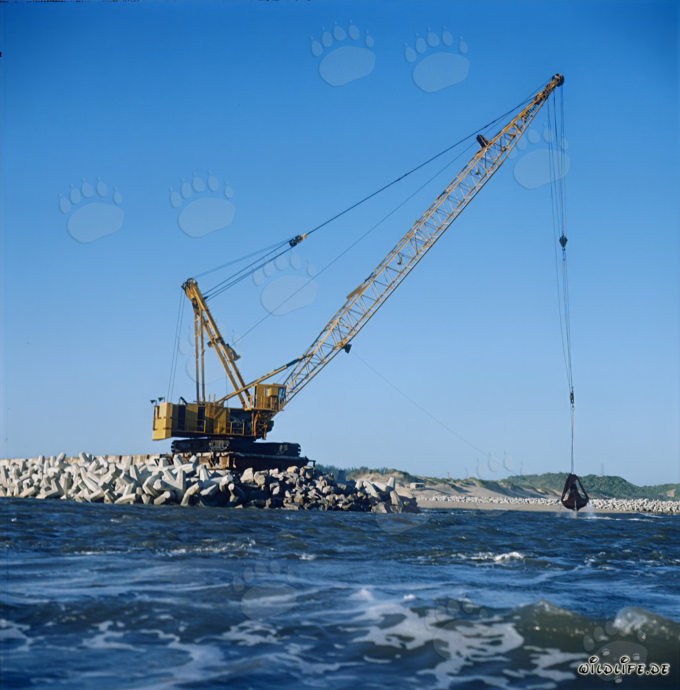 Baggerarbeiten am North Headland mit Manitowoc 4600 in Richards Bay Hafen