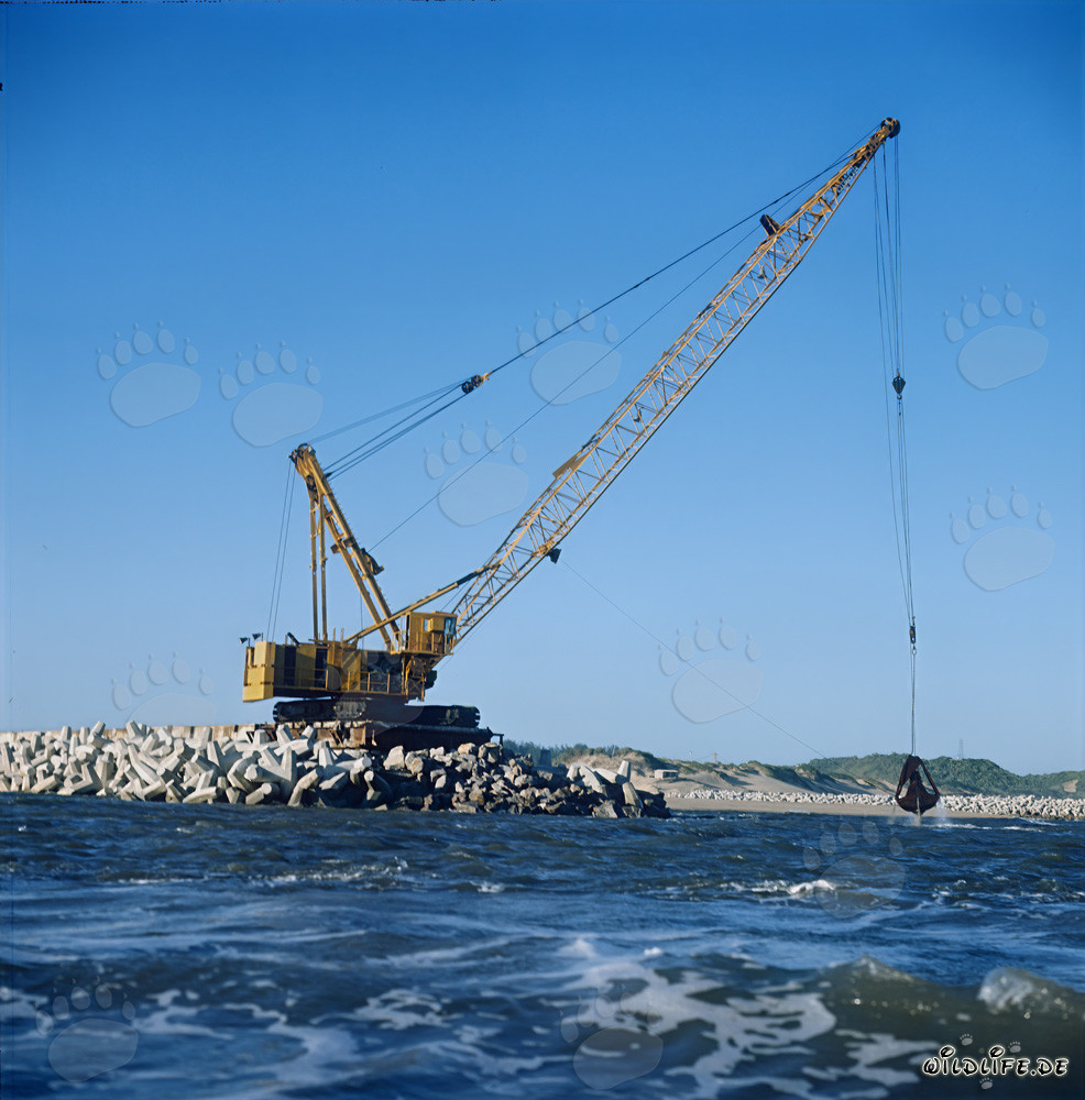Trabajos de excavación en el North Headland con Manitowoc 4600 en el puerto de Richards Bay