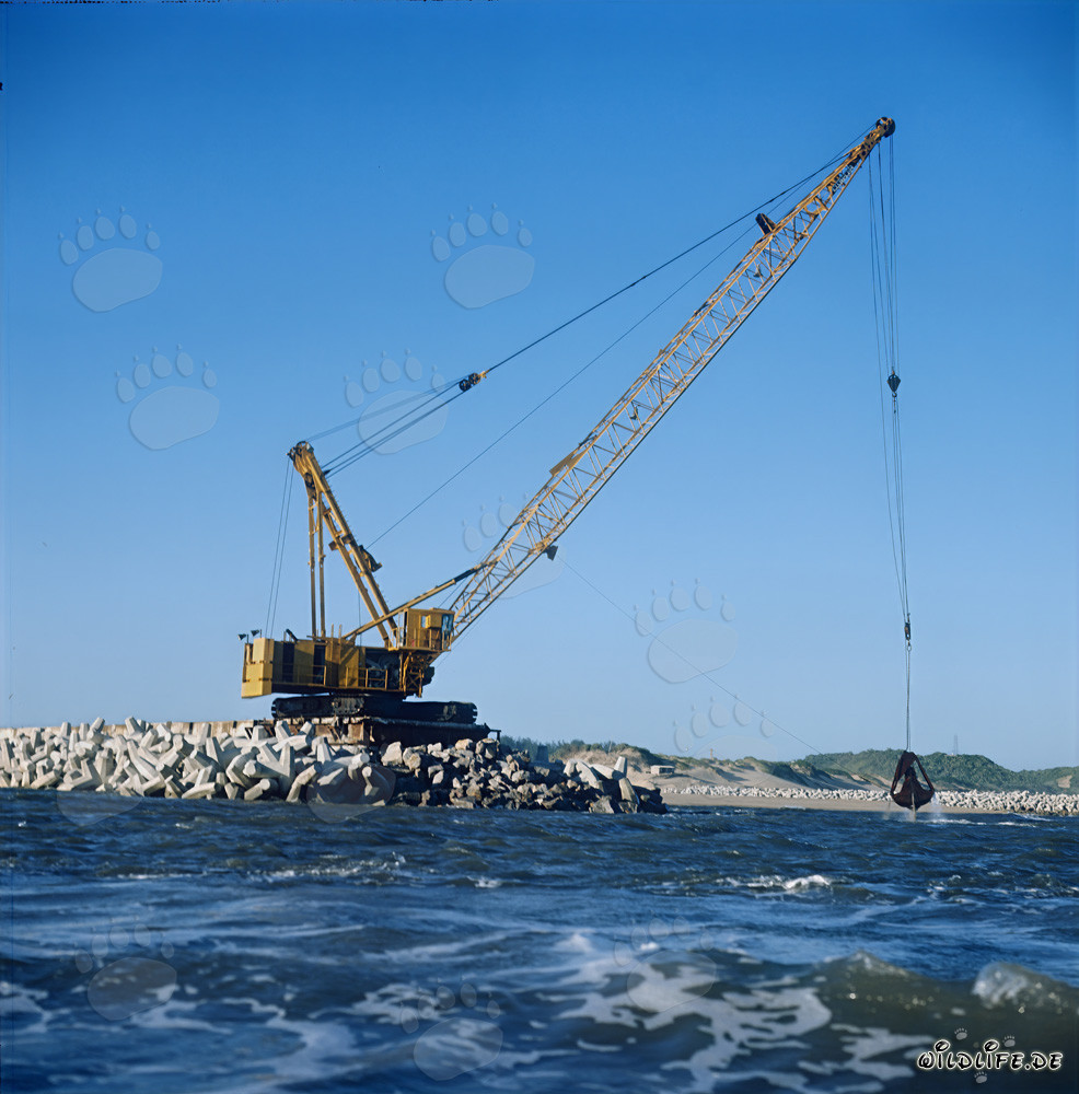 Travaux de terrassement au North Headland avec Manitowoc 4600 dans le port de Richards Bay