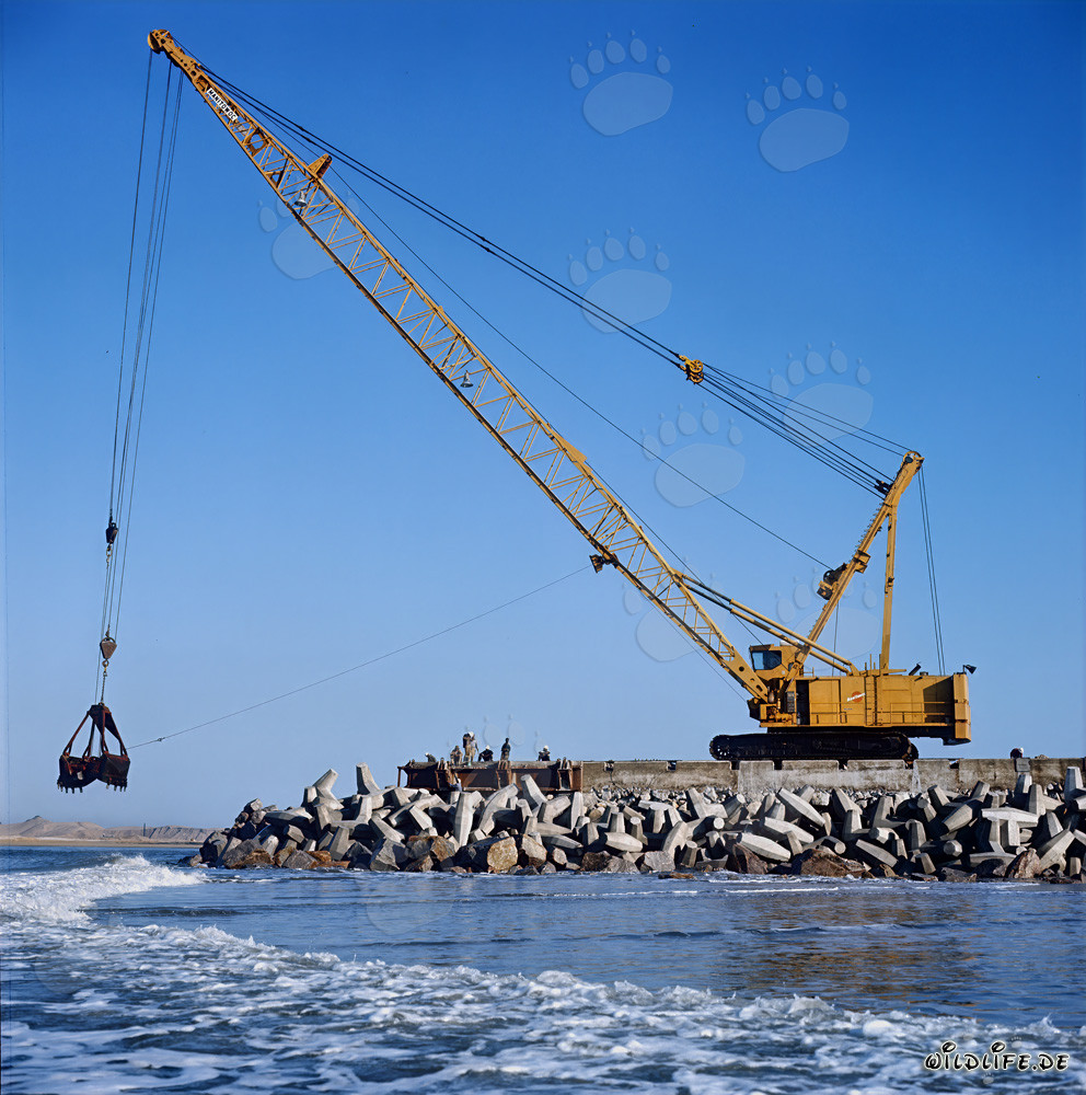 Baggerarbeiten mit Manitowoc 4600 am North Headland in Richards Bay