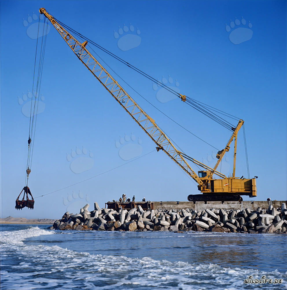 Lavori di scavo con Manitowoc 4600 al North Headland a Richards Bay