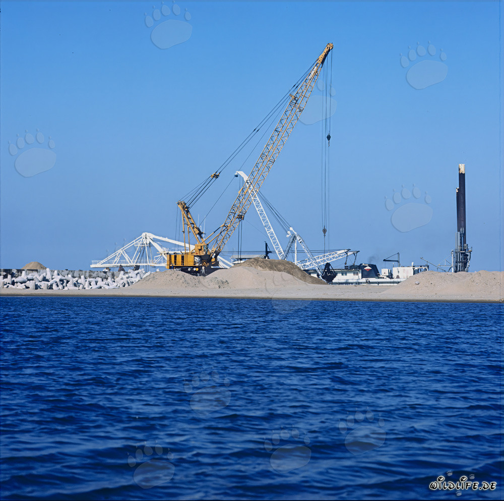 Baggern mit Manitowoc 4600 am North Headland in Richards Bay, Südafrika