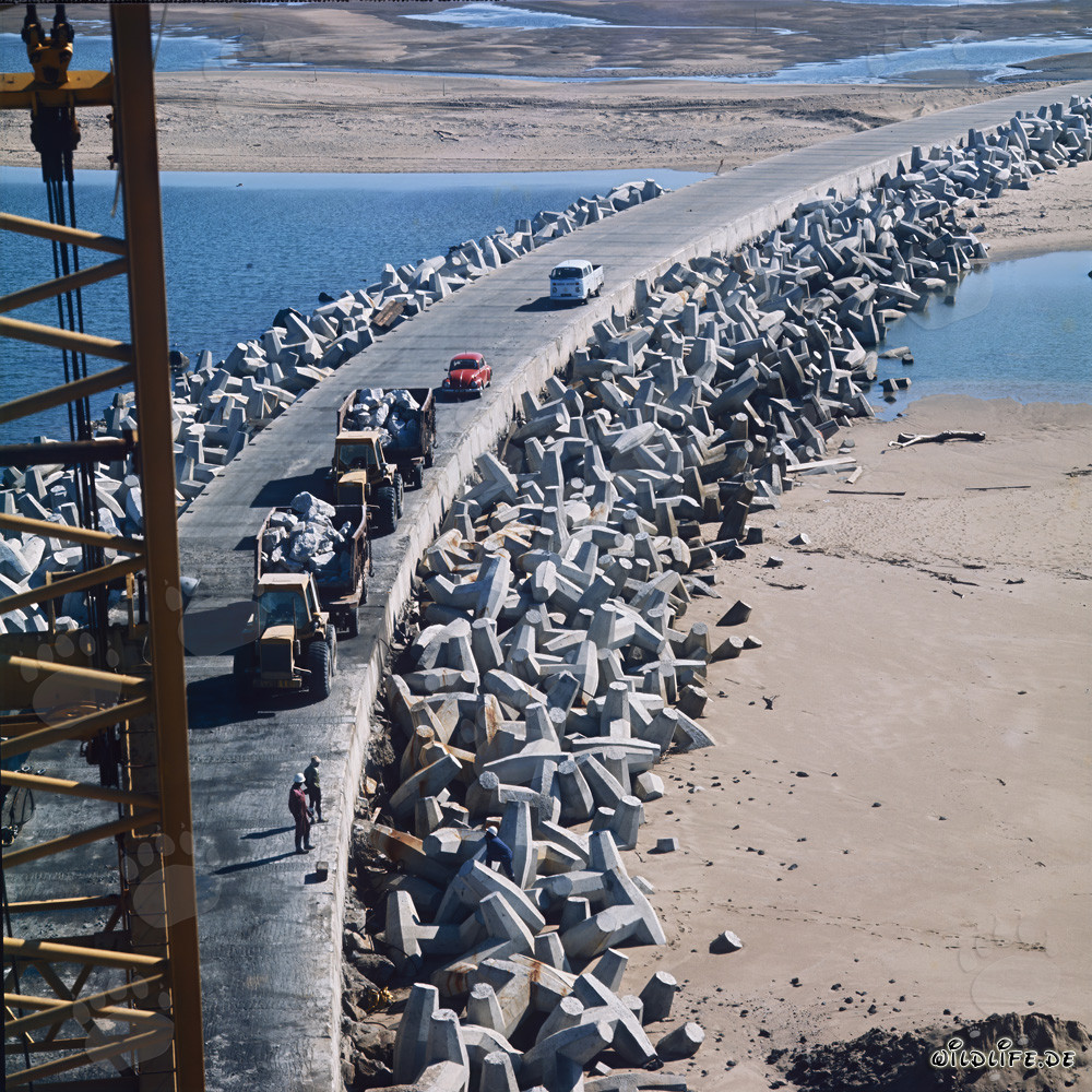 Stone transport on North Headland in Richards Bay, South Africa