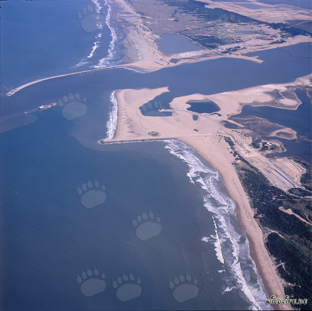 Vue aérienne de l'extension du port de Richards Bay, Afrique du Sud
