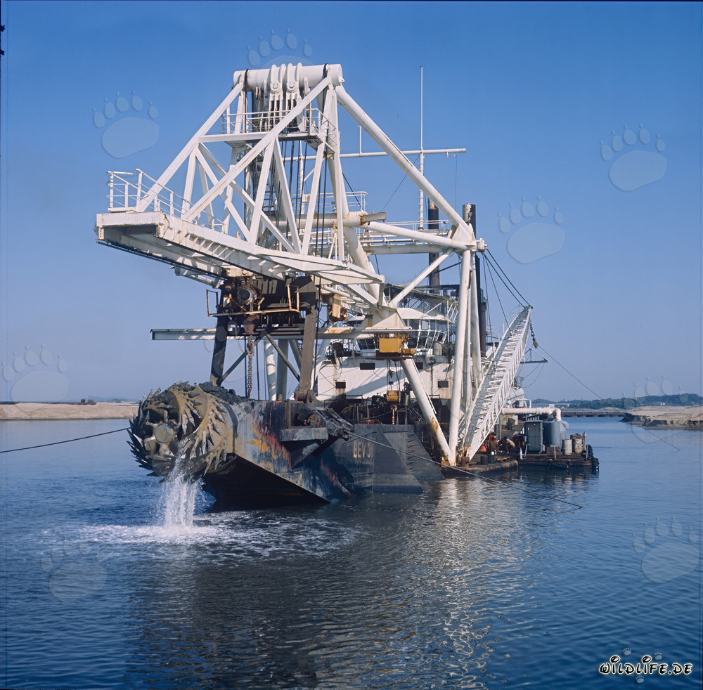Draga de corte de succión en la ampliación del puerto de Richards Bay, Natal, Sudáfrica