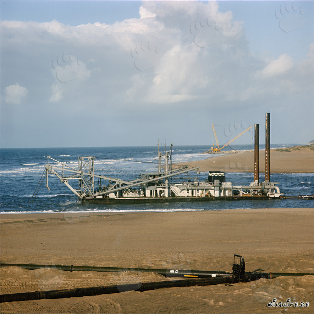 Cutter Suction Dredger at the Port Expansion in Richards Bay, South Africa