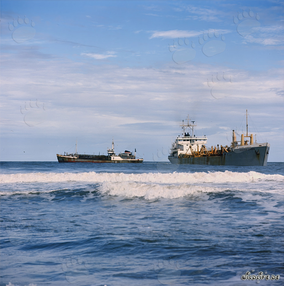 Draga de tolva GEOPOTES X y HENDRIK ZANEN en el puerto de Richards Bay, Sudáfrica