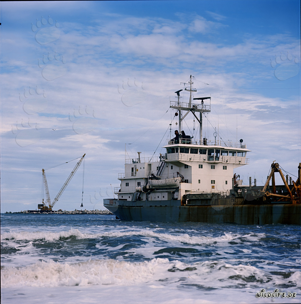 Dragueur à benne HENDRIK ZANEN en action dans le port de Richards Bay, Afrique du Sud