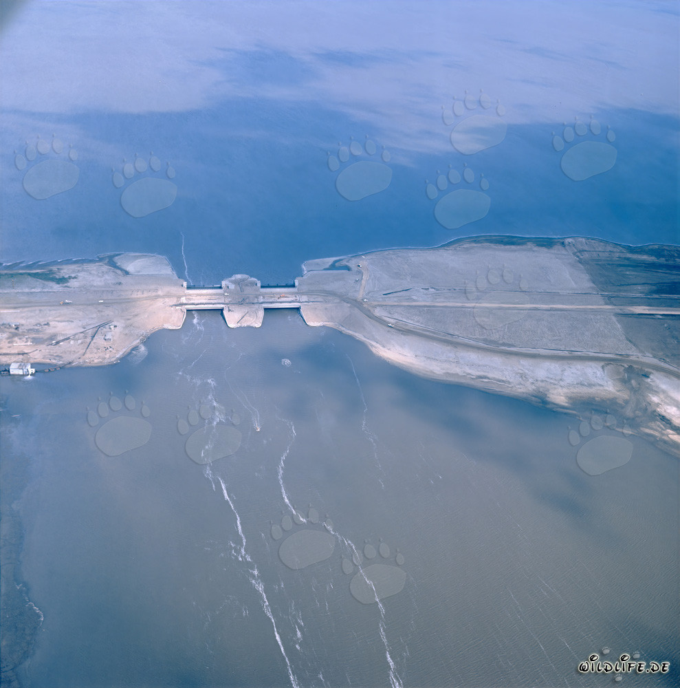 Obras en las estructuras de regulación en el pintoresco dique de separación