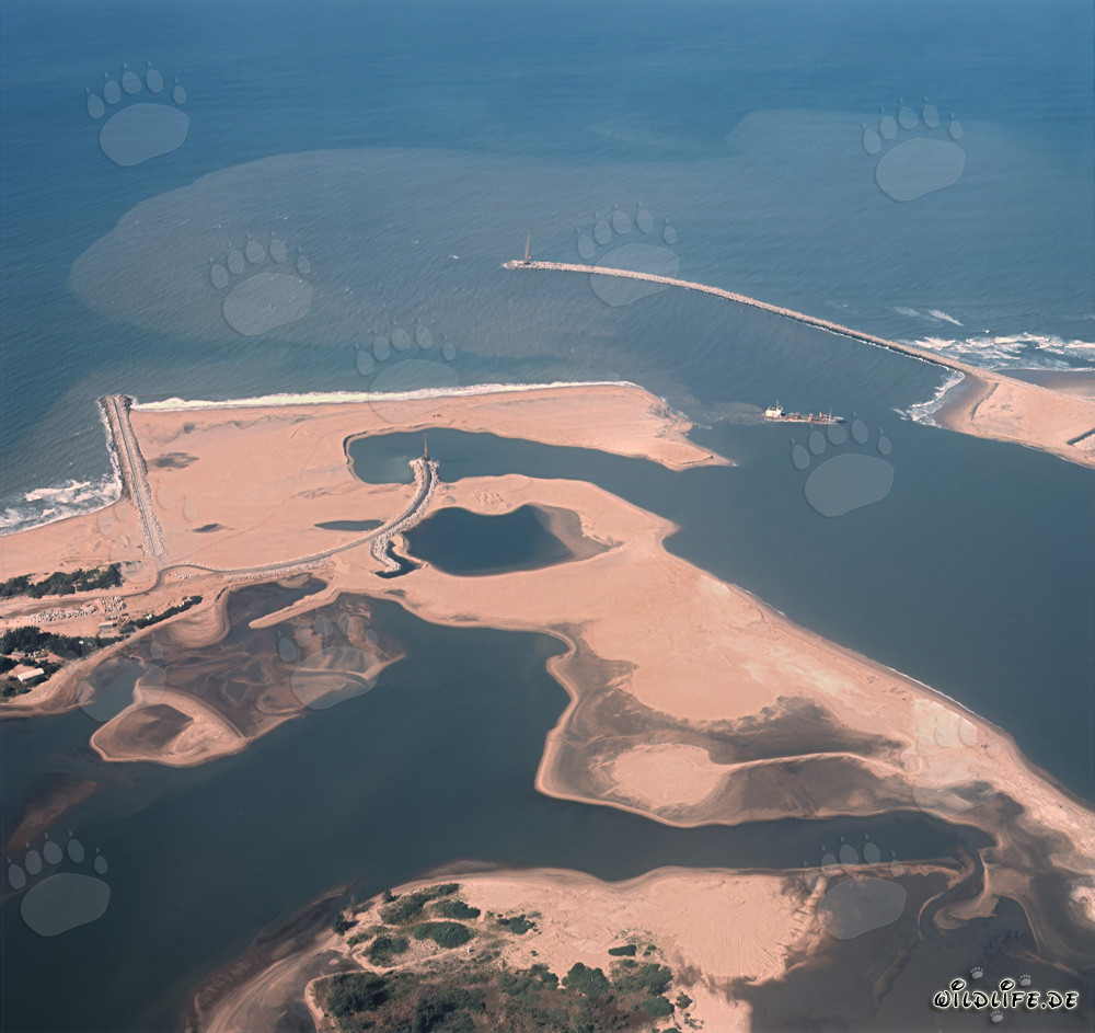 Vue aérienne de l'expansion du port de Richards Bay, Natal, Afrique du Sud