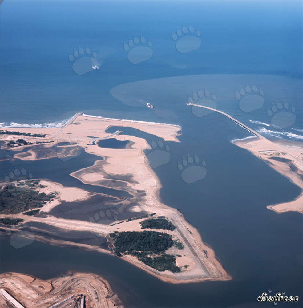 Aerial Photo of Harbour Construction in Richards Bay, Natal, South Africa