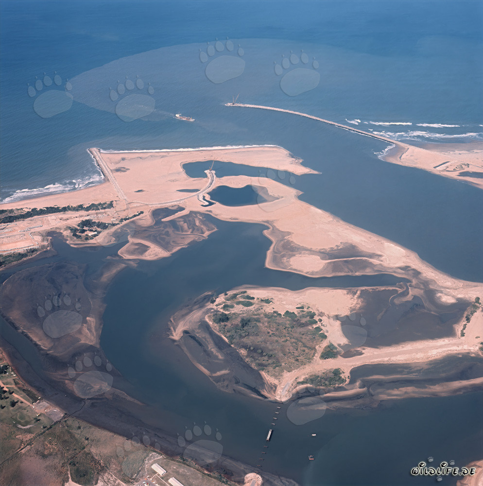 Aerial Photo of Harbour Construction in Richards Bay, Natal, South Africa