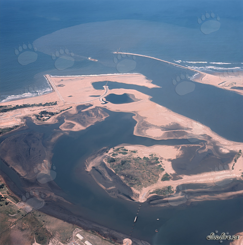 Photo aérienne de l'expansion du port de Richards Bay, Natal, Afrique du Sud