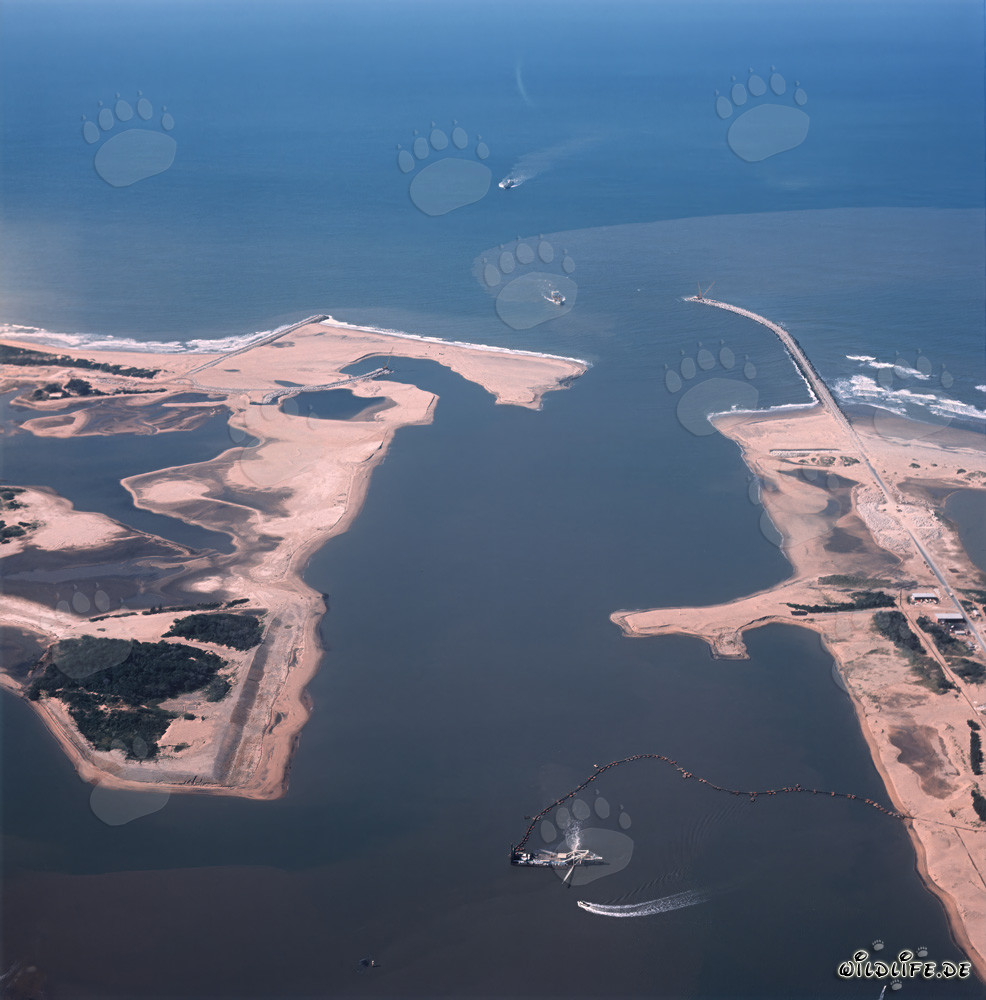 Vue aérienne de l'extension du port de Richards Bay, Natal, Afrique du Sud