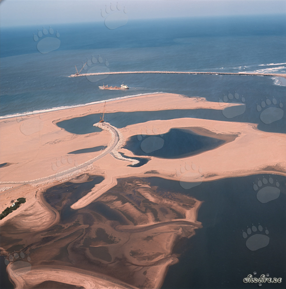 Aerial View of Harbour Expansion in Richards Bay, Natal, South Africa