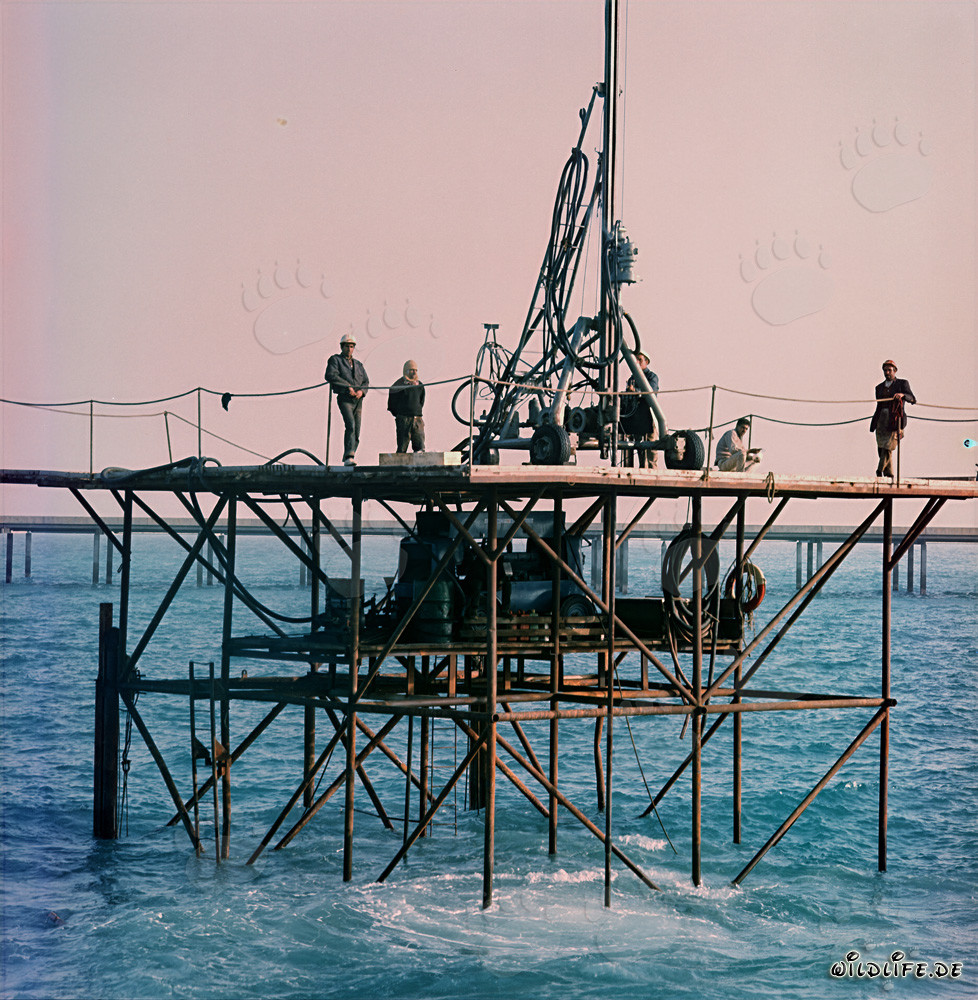 Steel Tower with Atlas Copco Underwater Drilling in Kuwait
