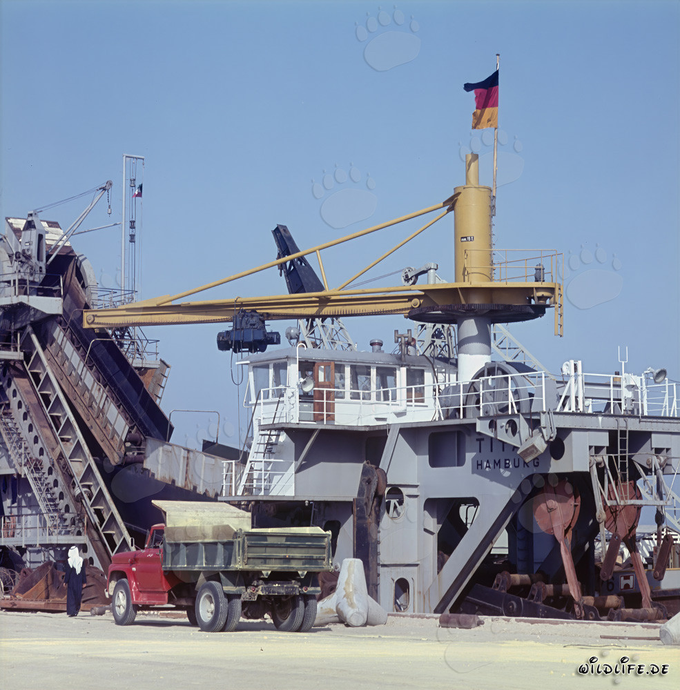 Draga a catena Titan in preparazione per l'uso nel porto di Shueiba, Kuwait