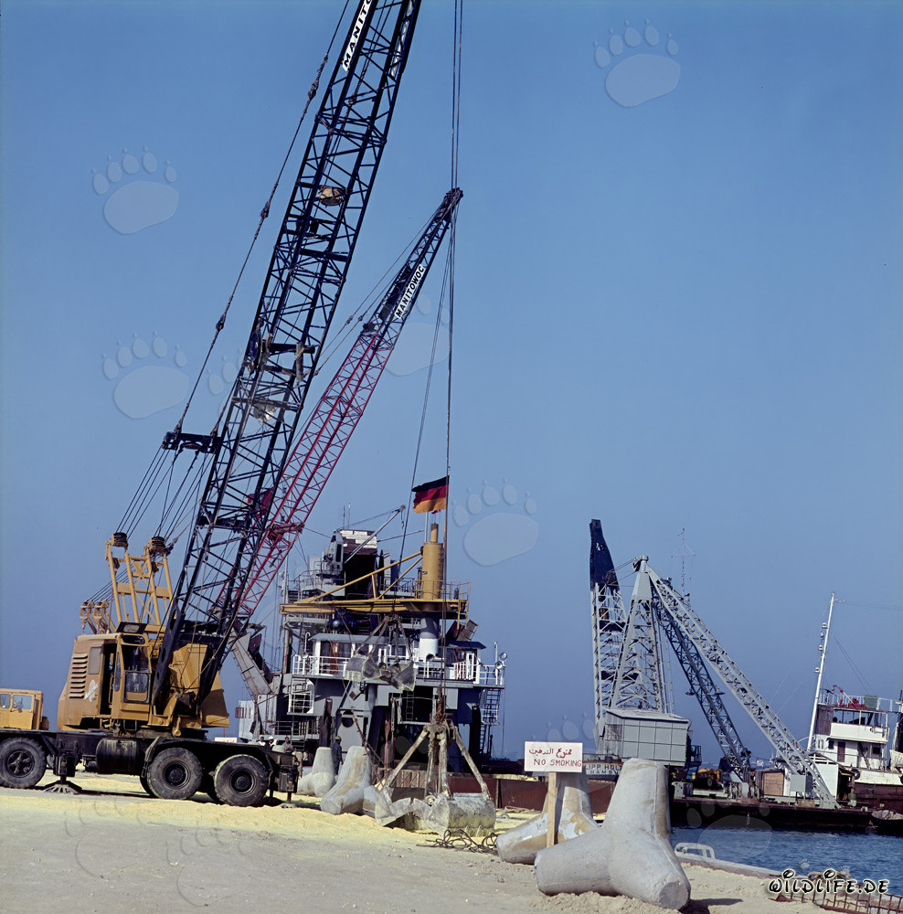 Excavadora de cangilones Titan en el puerto de Shueiba, Kuwait